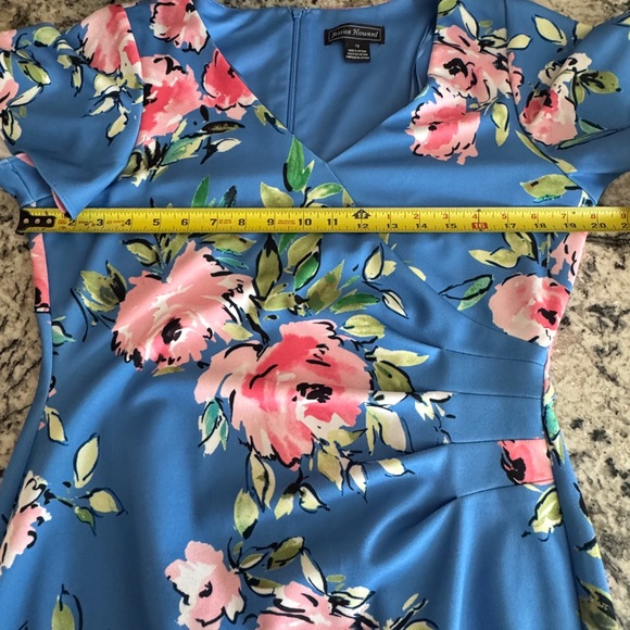 Jessica Howard Blue and Pink Flutter Sleeve Midi Dress - Picture 9 of 12